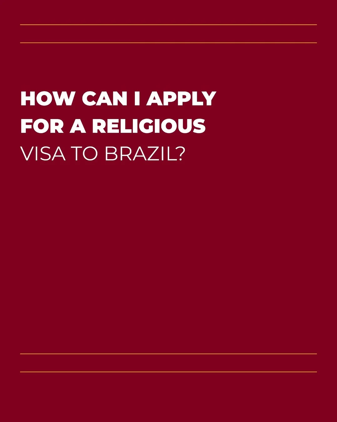 The granting of a religious visa can be issued to a foreign national entering Brazil as a religious minister, member of a…