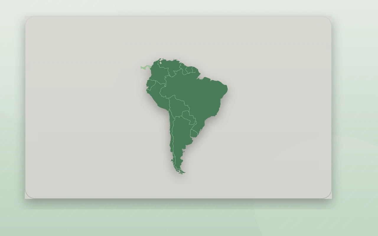 South America map representing MERCOSUL residency service in Brazil