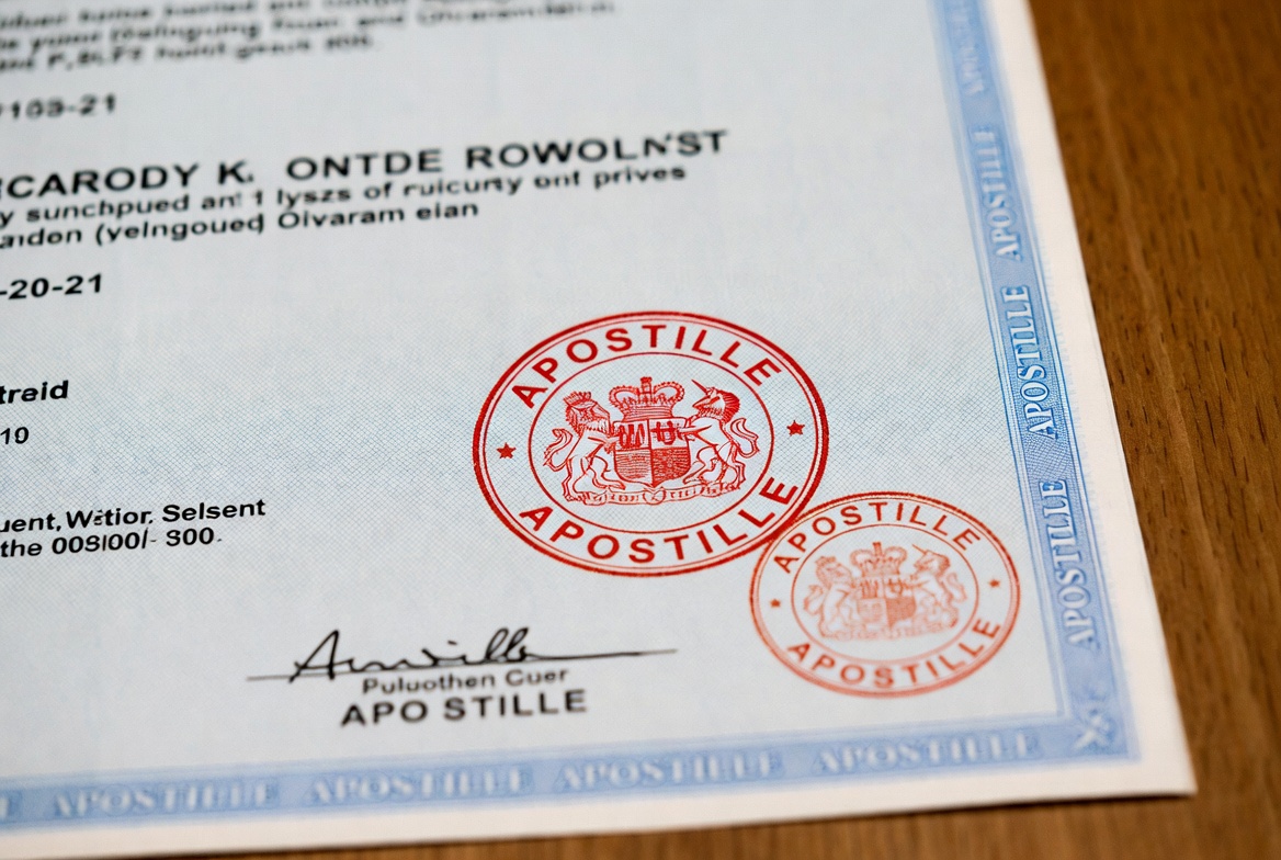 Vibrant illustration of document authentication process for Apostille in Brazilian civil law services