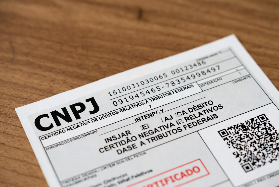 Dynamic graphic depicting CNPJ registration for businesses in Brazilian legal framework